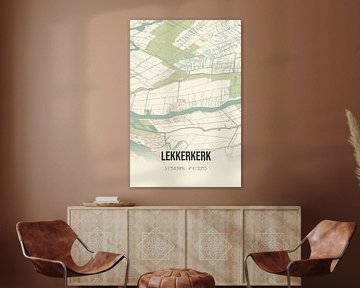 Vintage landkaart van Lekkerkerk (Zuid-Holland) van Rezona