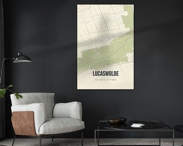 Vintage landkaart van Lucaswolde (Groningen) van MijnStadsPoster