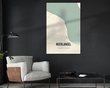 Vintage landkaart van Neerlangel (Noord-Brabant) van MijnStadsPoster