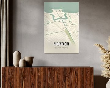 Vintage map of Nieuwpoort (South Holland) by Rezona