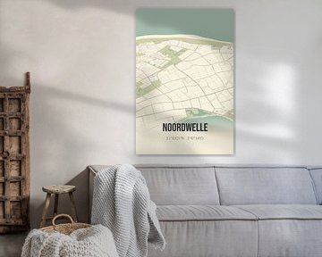 Vieille carte de Noordwelle (Zeeland) sur Rezona