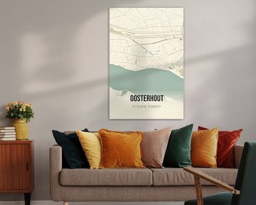 Vintage landkaart van Oosterhout (Gelderland) van Rezona