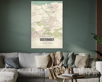 Vintage landkaart van Oosterhout (Noord-Brabant) van Rezona