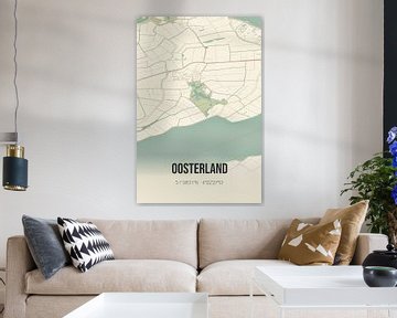 Vintage landkaart van Oosterland (Zeeland) van Rezona
