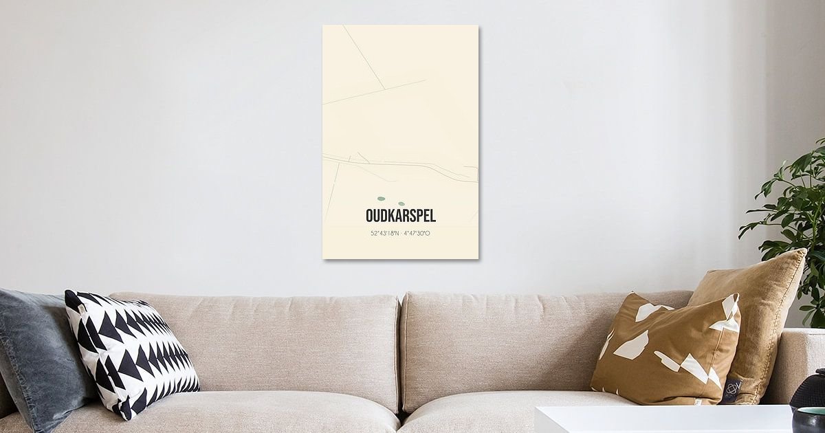 Vintage landkaart van Oudkarspel (Noord-Holland) van MijnStadsPoster op ...