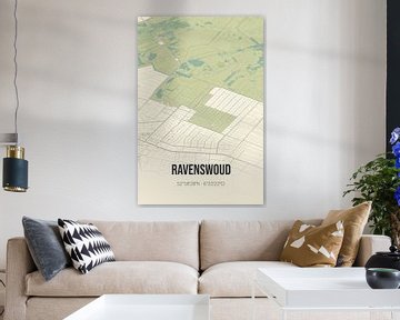 Vintage landkaart van Ravenswoud (Fryslan) van Rezona