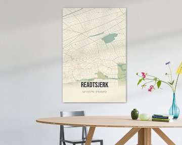 Vintage landkaart van Readtsjerk (Fryslan) van MijnStadsPoster