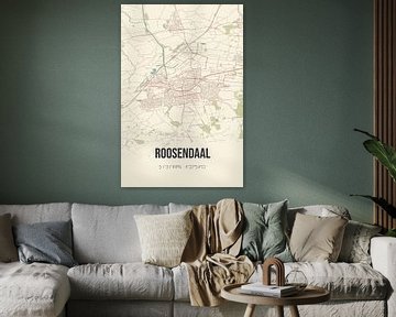 Vintage landkaart van Roosendaal (Noord-Brabant) van Rezona