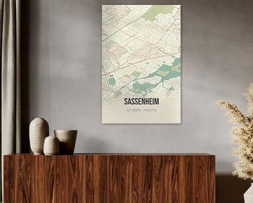 Vintage landkaart van Sassenheim (Zuid-Holland) van Rezona