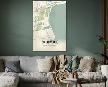 Vintage landkaart van Scharwoude (Noord-Holland) van MijnStadsPoster