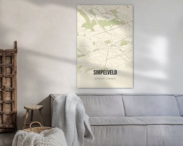 Vintage landkaart van Simpelveld (Limburg) van MijnStadsPoster