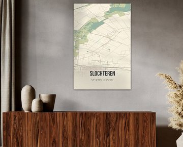 Vintage landkaart van Slochteren (Groningen) van MijnStadsPoster