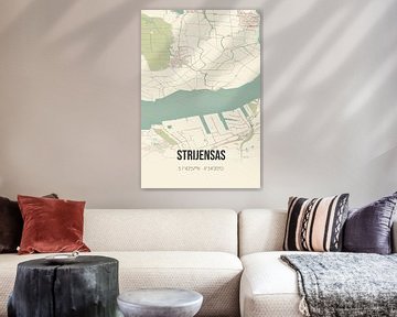 Vintage landkaart van Strijensas (Zuid-Holland) van MijnStadsPoster