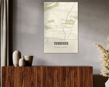Vintage landkaart van Tiendeveen (Drenthe) van MijnStadsPoster