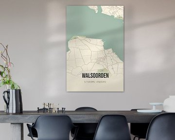 Vintage landkaart van Walsoorden (Zeeland) van MijnStadsPoster