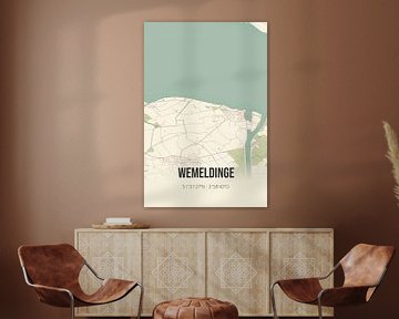 Vintage landkaart van Wemeldinge (Zeeland) van Rezona