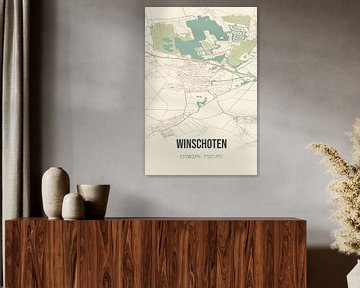 Vintage map of Winschoten (Groningen) by Rezona