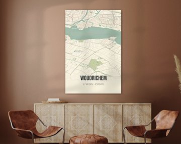 Vintage landkaart van Woudrichem (Noord-Brabant) van Rezona