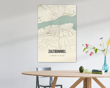 Vintage landkaart van Zaltbommel (Gelderland) van MijnStadsPoster