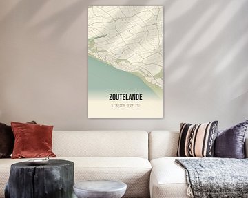 Vintage map of Zoutelande (Zeeland) by Rezona