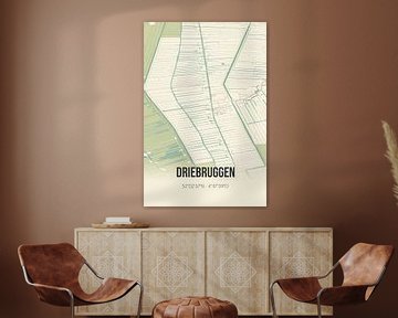 Vintage landkaart van Driebruggen (Zuid-Holland) van MijnStadsPoster