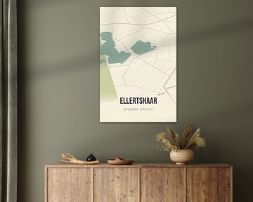 Vintage landkaart van Ellertshaar (Drenthe) van Rezona