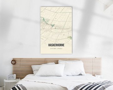 Vintage landkaart van Haskerhorne (Fryslan) van Rezona