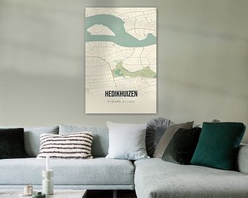 Vintage landkaart van Hedikhuizen (Noord-Brabant) van Rezona