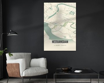 Vintage map of Heerjansdam (South Holland) by Rezona