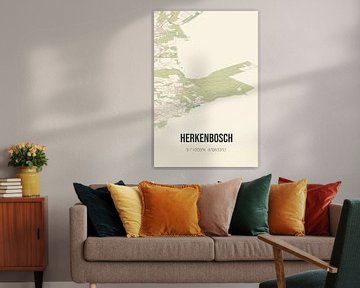 Vintage map of Herkenbosch (Limburg) by Rezona