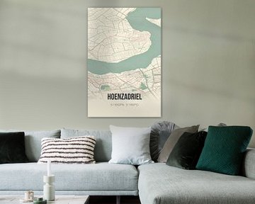 Vintage landkaart van Hoenzadriel (Gelderland) van Rezona