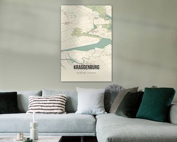 Vintage landkaart van Kraggenburg (Flevoland) van MijnStadsPoster