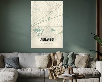 Vintage landkaart van Lageland GN (Groningen) van MijnStadsPoster