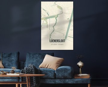 Vintage landkaart van Loenersloot (Utrecht) van MijnStadsPoster