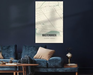 Vintage landkaart van Mastenbroek (Overijssel) van Rezona