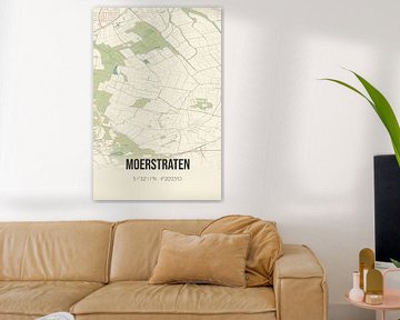 Vintage landkaart van Moerstraten (Noord-Brabant) van MijnStadsPoster