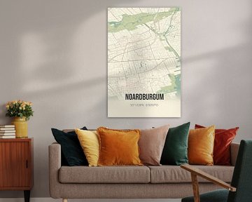 Vintage map of Noardburgum (Fryslan) by Rezona