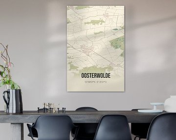 Vintage landkaart van Oosterwolde (Fryslan) van MijnStadsPoster