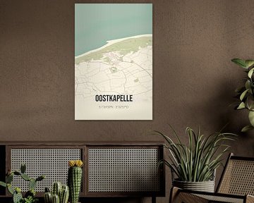 Vieille carte d'Oostkapelle (Zélande) sur Rezona