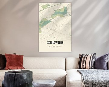 Vintage map of Schildwolde (Groningen) by Rezona