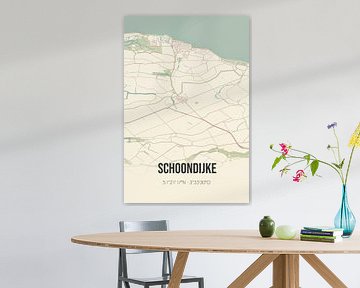 Vieille carte de Schoondijke (Zélande) sur Rezona