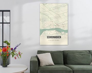 Vintage landkaart van Schoonhoven (Zuid-Holland) van Rezona