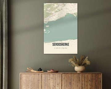 Vintage landkaart van Serooskerke (Zeeland) van Rezona