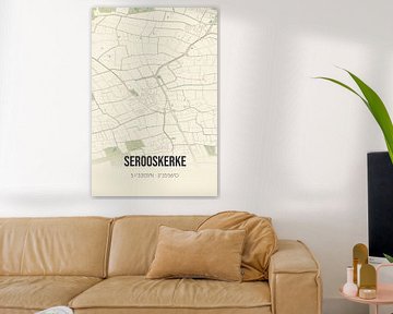 Vieille carte de Serooskerke (Zélande) sur Rezona