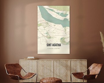 Vintage landkaart van Sint Agatha (Noord-Brabant) van Rezona
