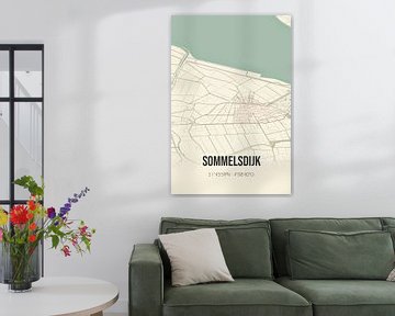 Vintage landkaart van Sommelsdijk (Zuid-Holland) van Rezona