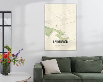 Vintage landkaart van Spijkerboor (Drenthe) van MijnStadsPoster