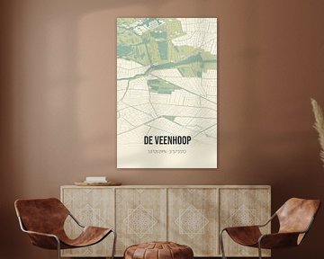 Vintage landkaart van De Veenhoop (Fryslan) van Rezona