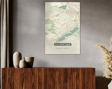 Vintage landkaart van Voorschoten (Zuid-Holland) van MijnStadsPoster