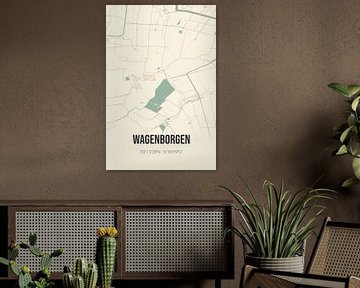 Vintage landkaart van Wagenborgen (Groningen) van MijnStadsPoster